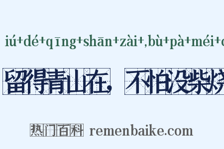 留得青山在，不怕没柴烧是什么意思的图片